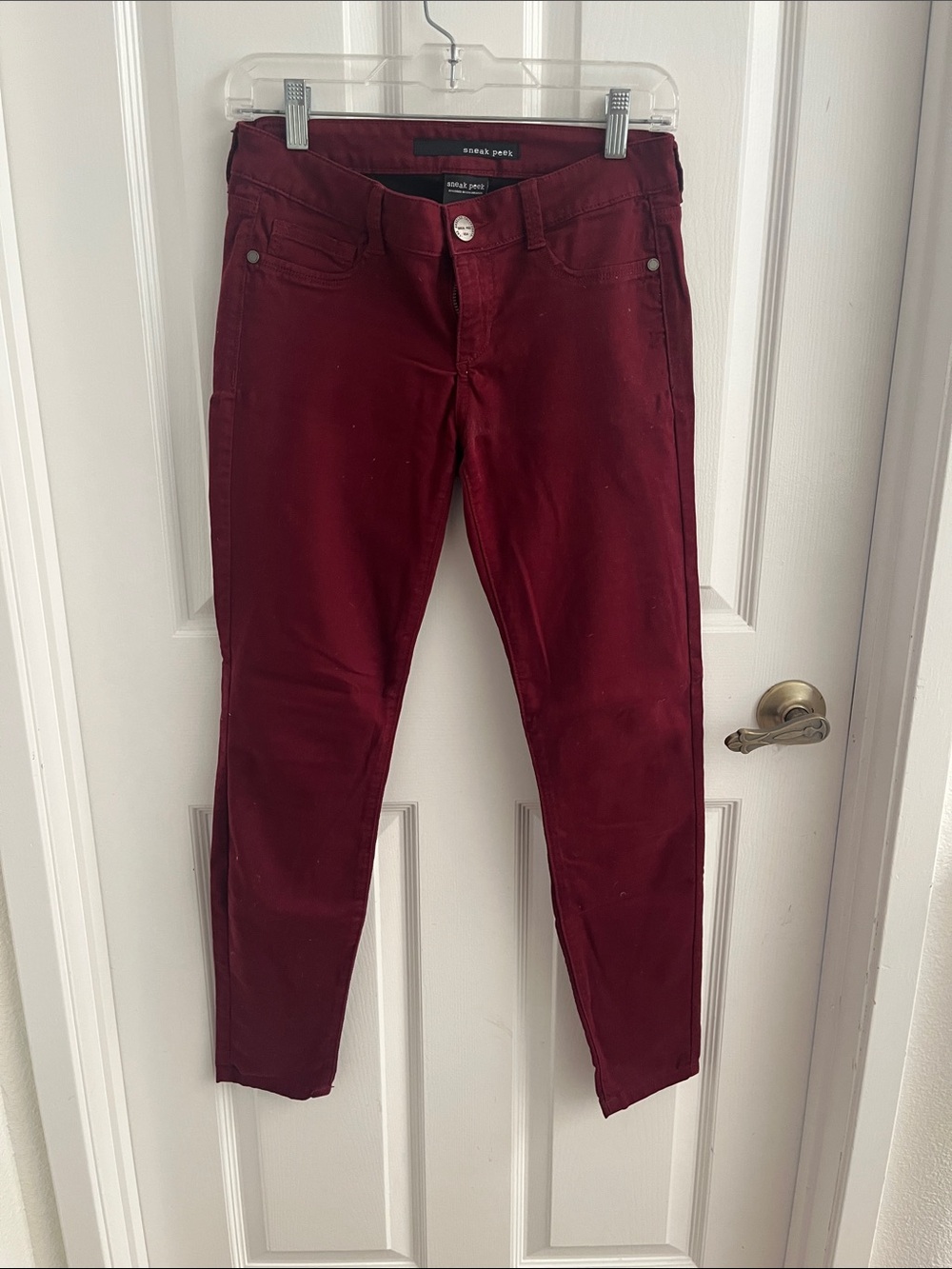 Sneak Peek Burgundy Slim Pants